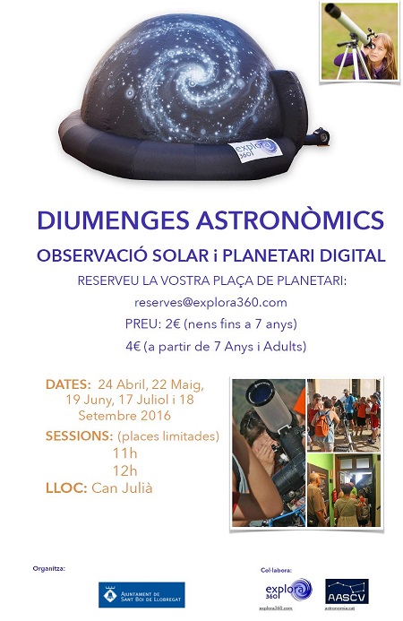 Diumenges Astronòmics amb Planetari Digital